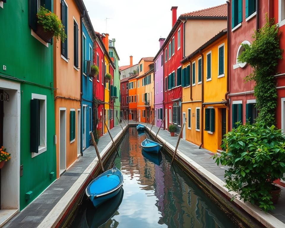 authentiek Burano met typische architectuur en kleurgebruik