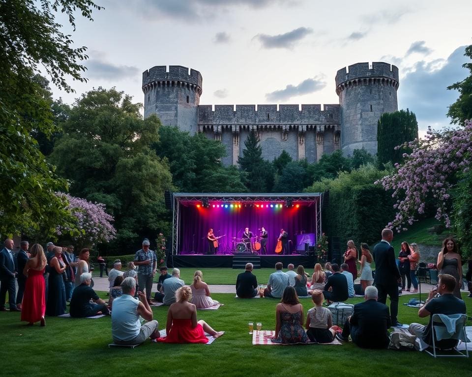 Bezoek een openlucht concert in een kasteelpark