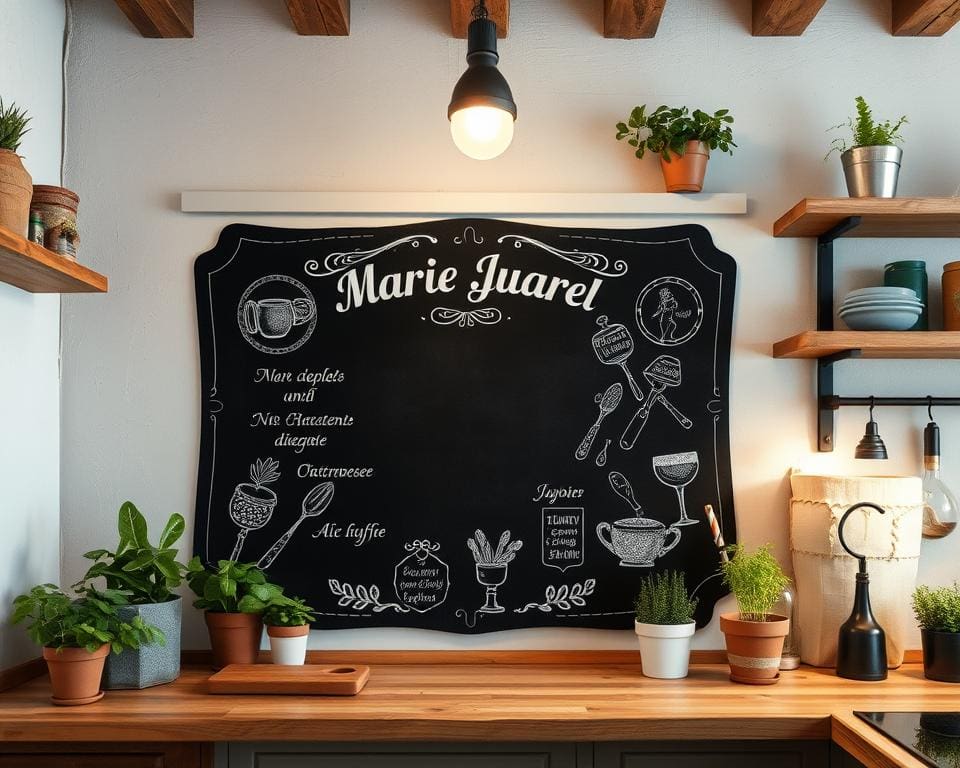 Krijtbord ontwerp vintage stijl in keuken decoratie