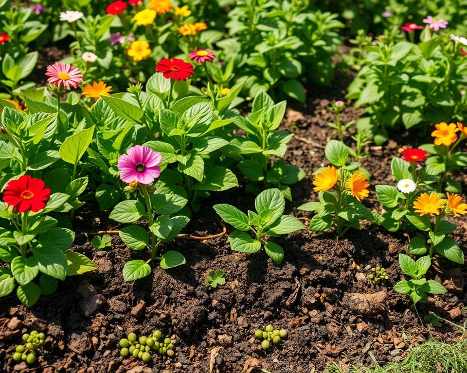 Voeding voor planten in een gezonde tuin