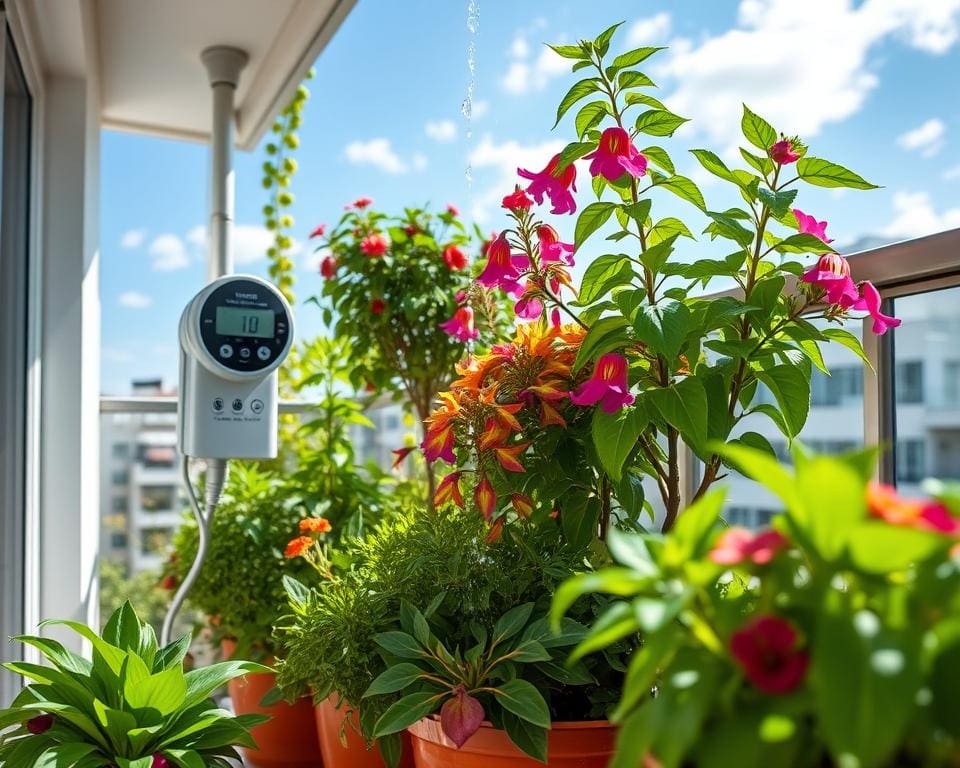 efficiënt water geven op het balkon