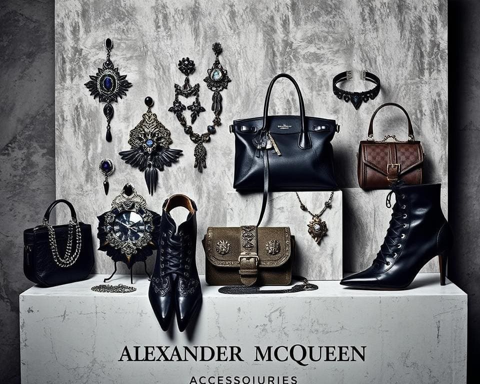 Alexander McQueen accessoires: Avontuurlijke mode met een randje