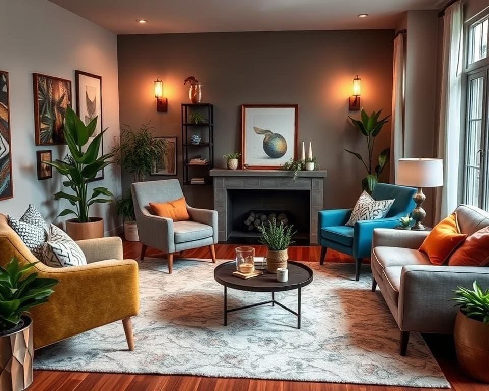 Bijzetstoelen voor extra zitruimte in de woonkamer