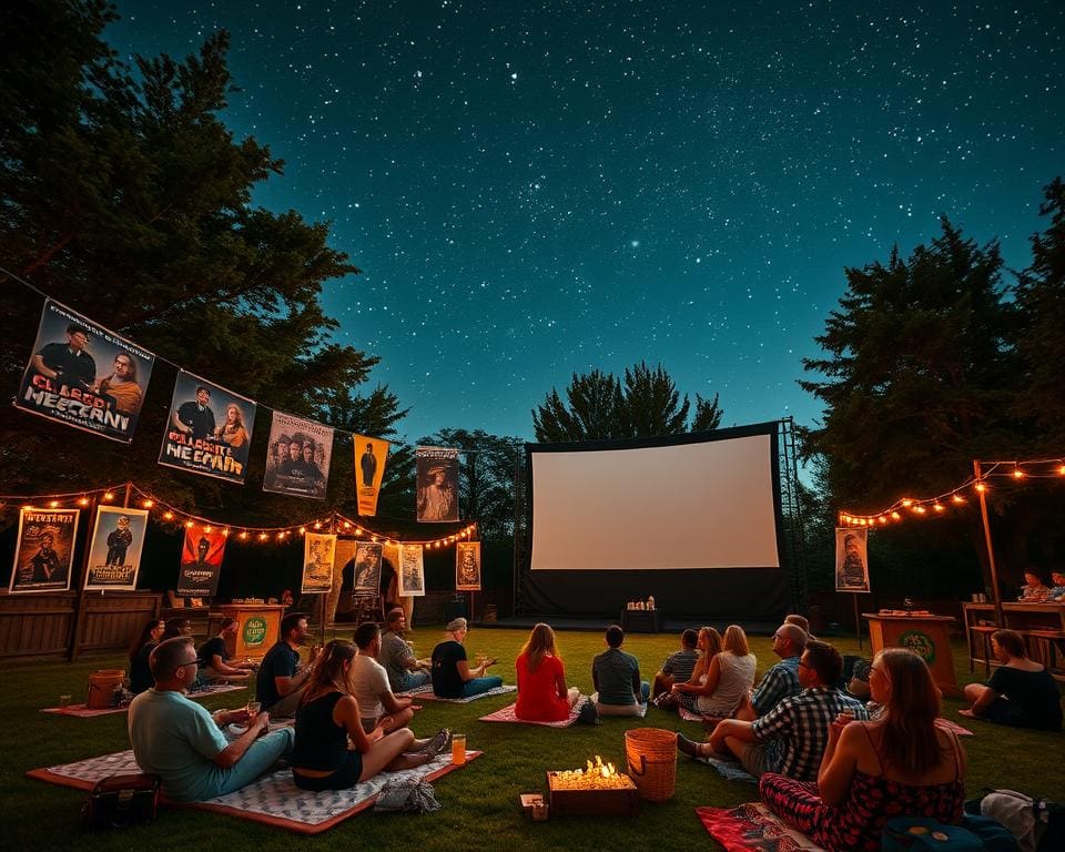 Bioscoopuitje naar een openlucht cinema met klassiekers