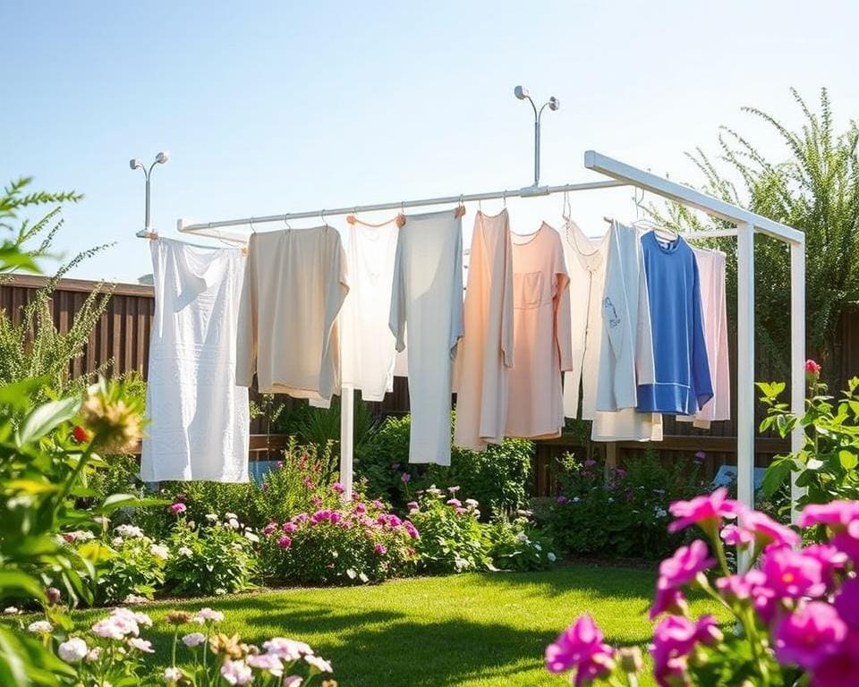 Droogmolens voor ruimtebesparend drogen in de tuin