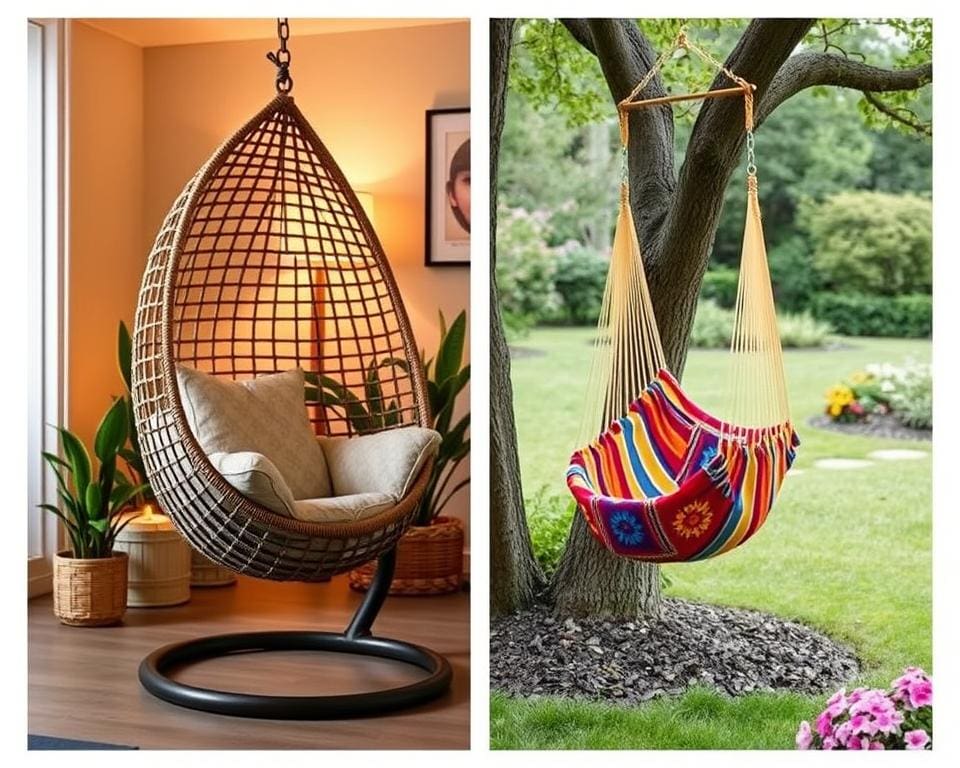 Hangstoelen voor ontspanning en comfort in huis of tuin