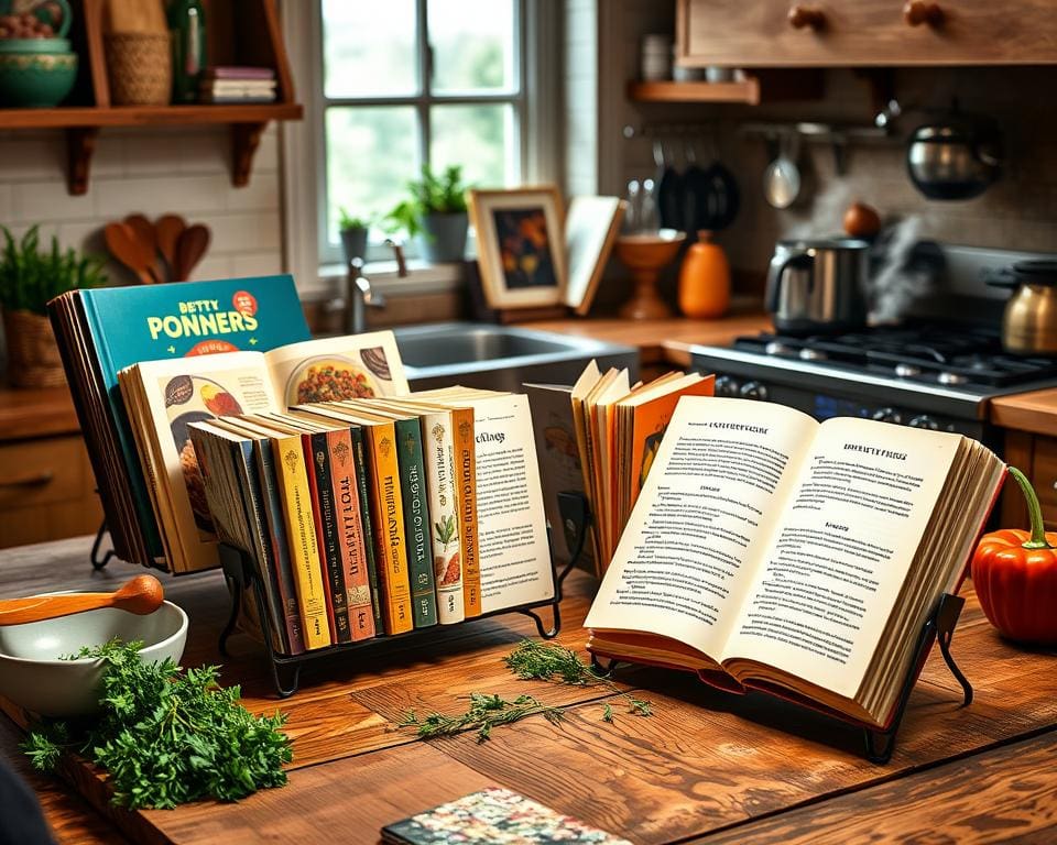 Kookboekenhouders voor eenvoudig koken met recepten bij de hand