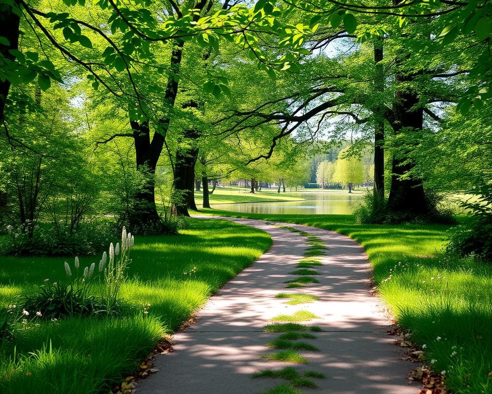 Parkwandeling met een focus op rust en natuurschoon