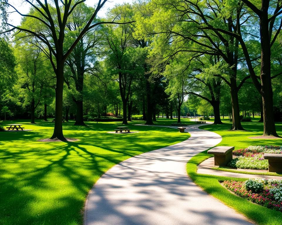 Parkwandeling met een natuurgids en ontspannende pauzes