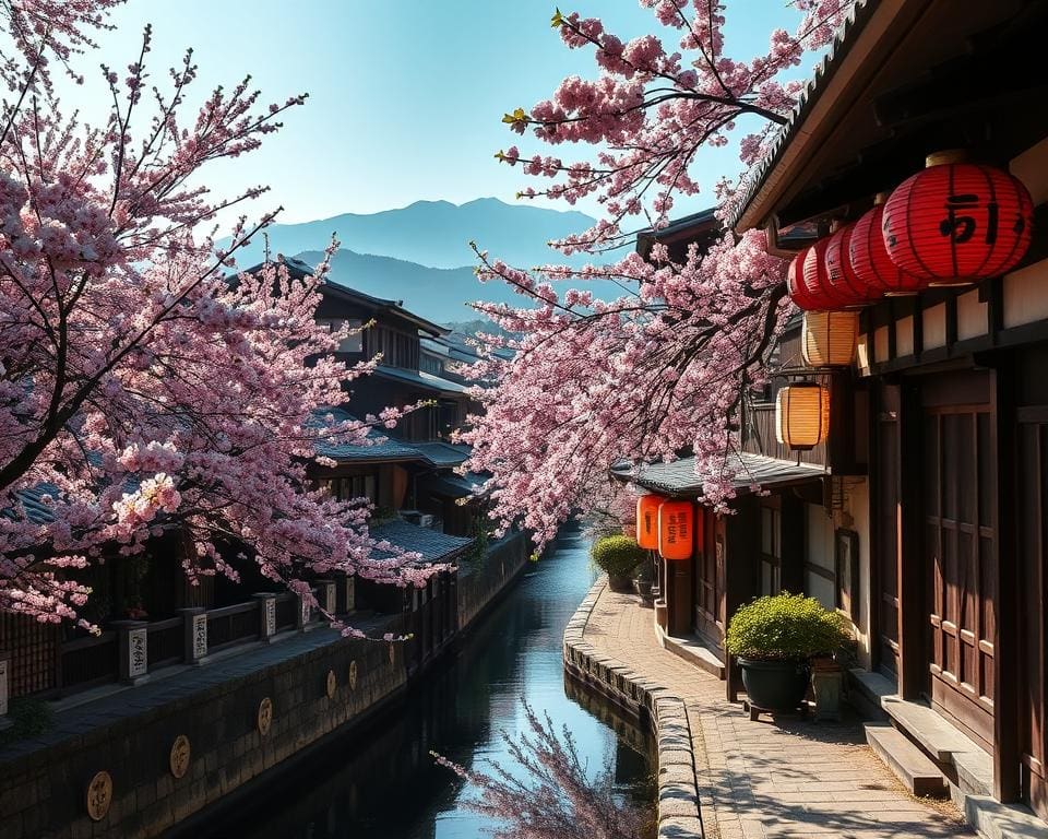 Reizen door de oude stad van Kyoto, Japan