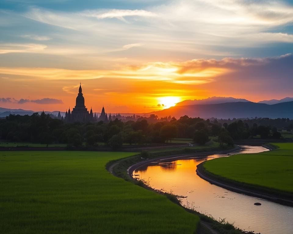 Reizen langs de oude tempels van Bagan, Myanmar