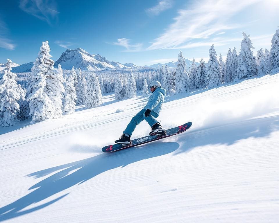 Snowboarden met elektrisch board