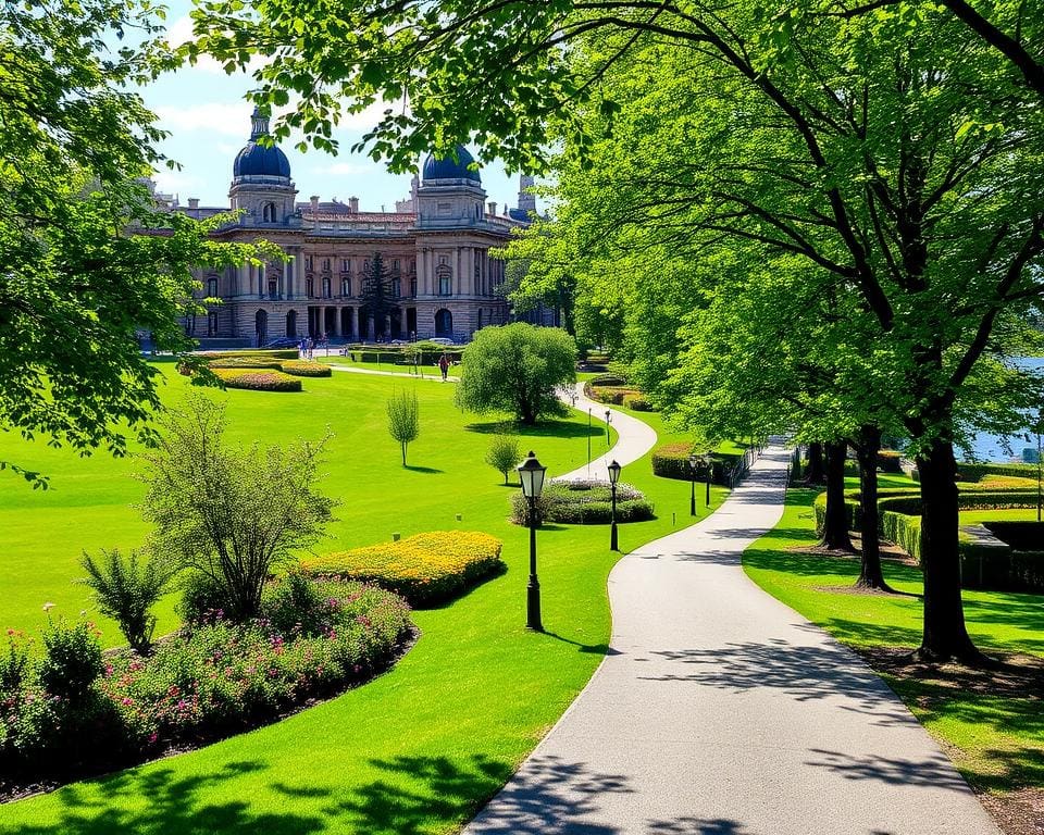 Stadsfietstocht door groene parken en langs historische plekken