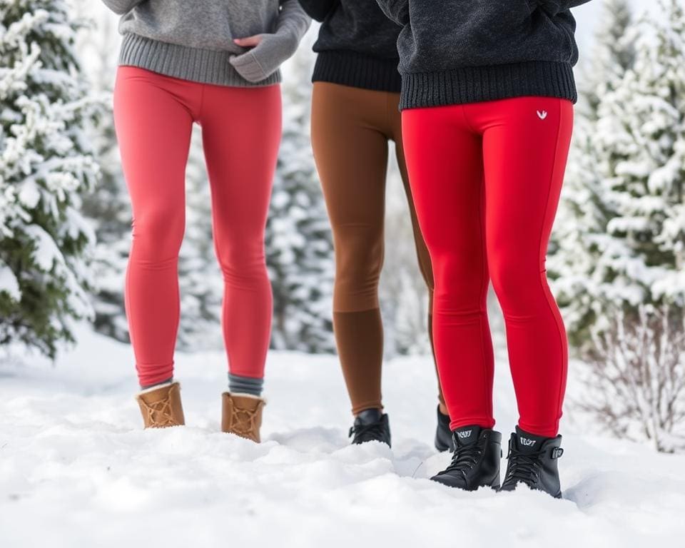 Thermische leggings in winterse omstandigheden