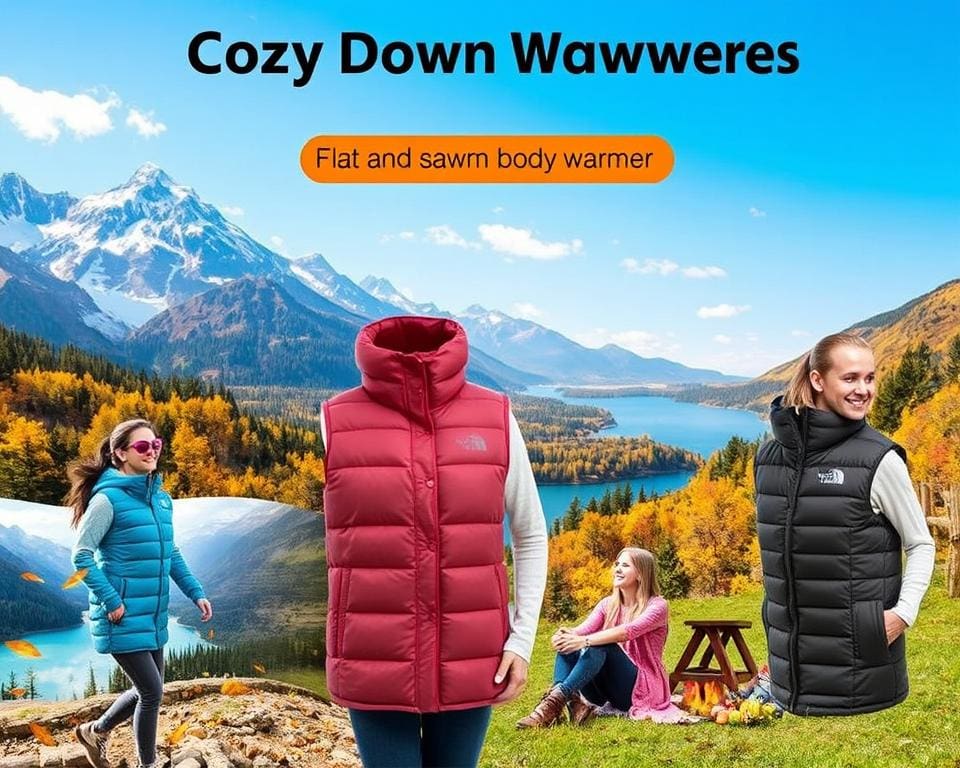 Warme donsbodywarmers voor outdoorplezier