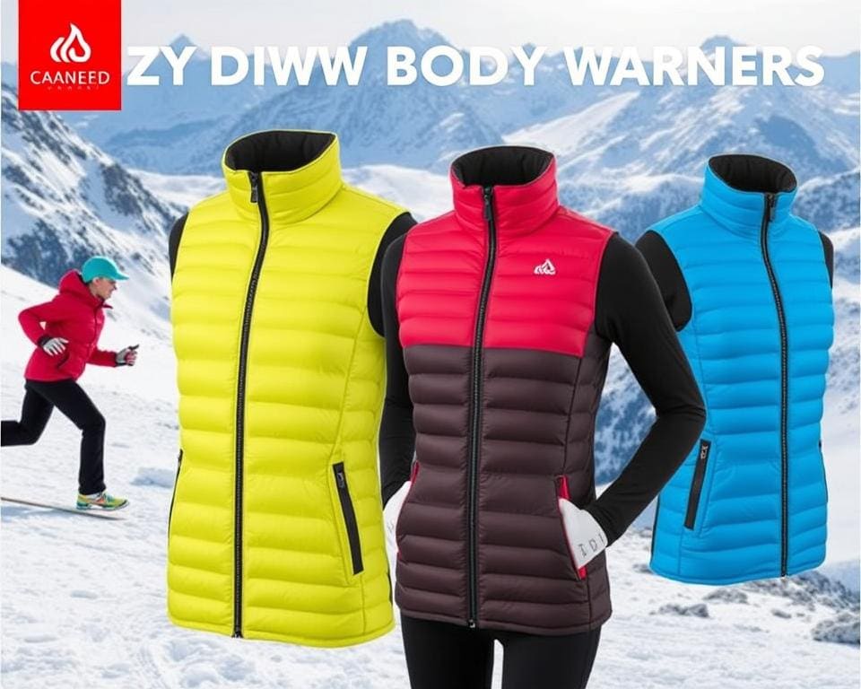 Warme donsbodywarmers voor sportieve activiteiten