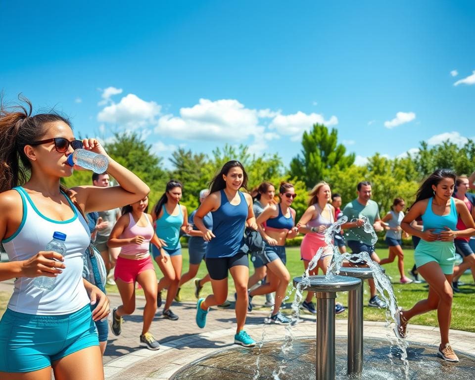 Waterinname tijdens fysieke activiteit