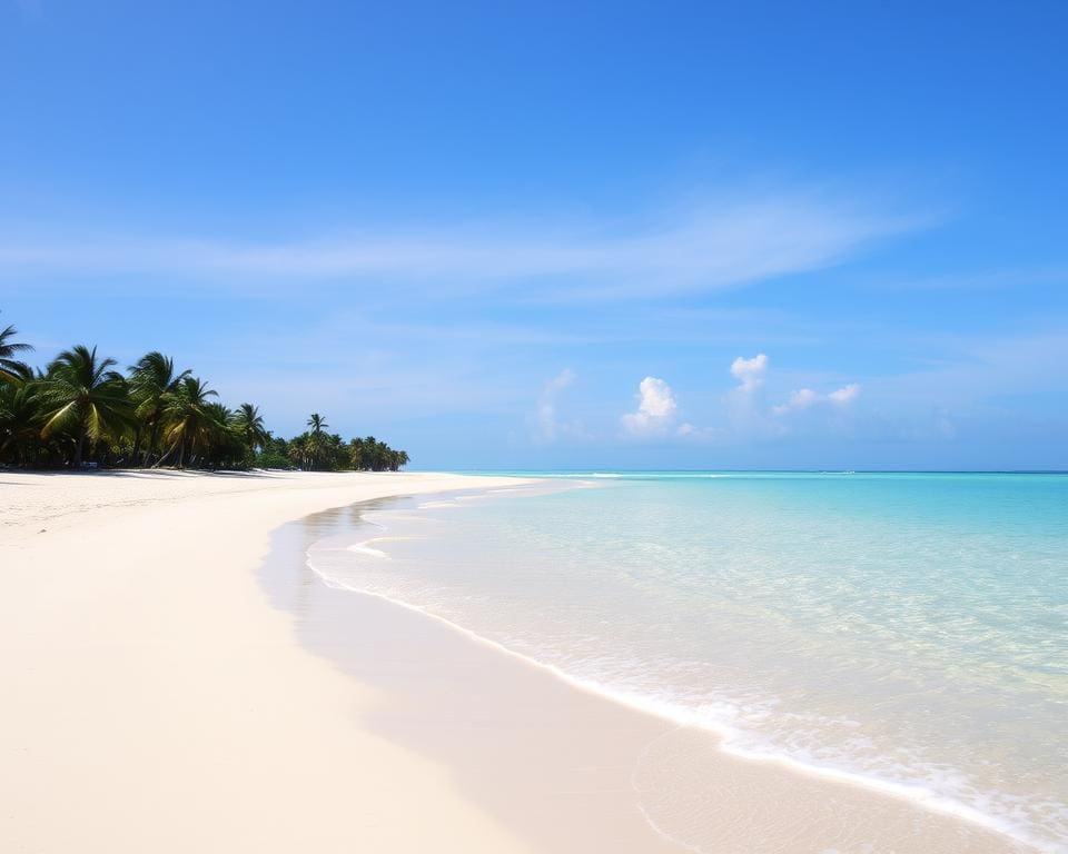 Witte zandstranden en helder water in de Caribische Zee