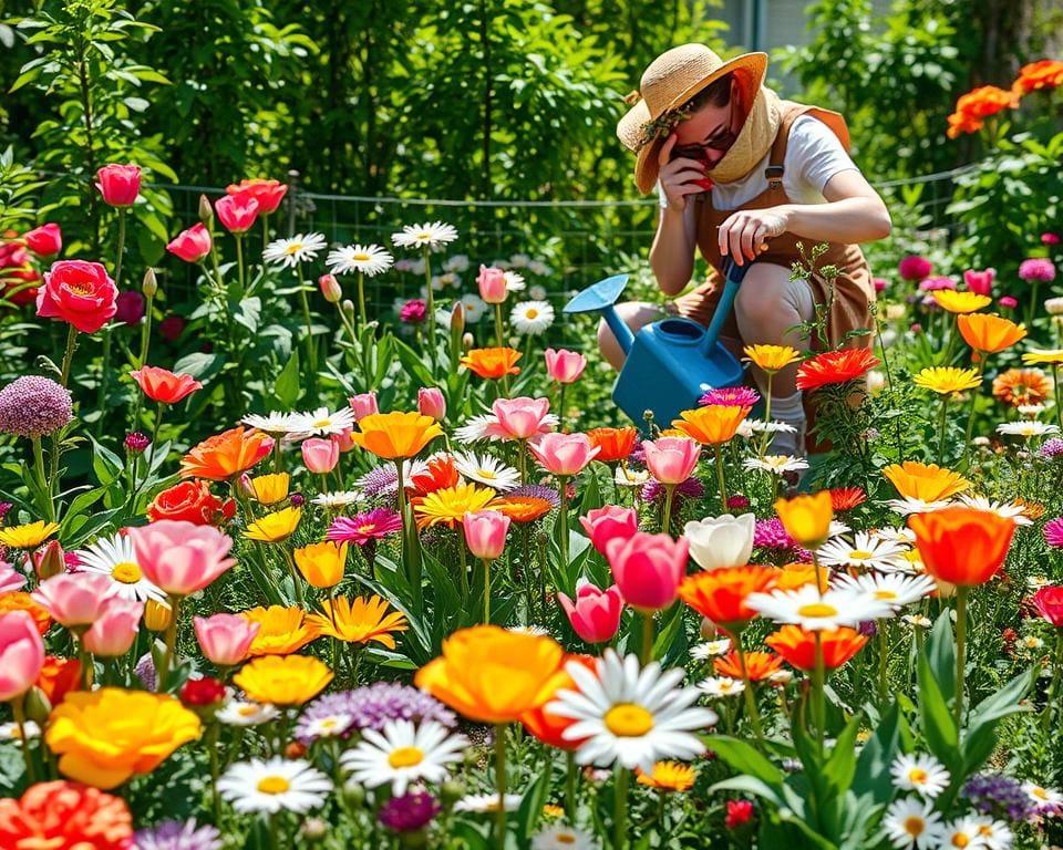 bloemen verzorgen