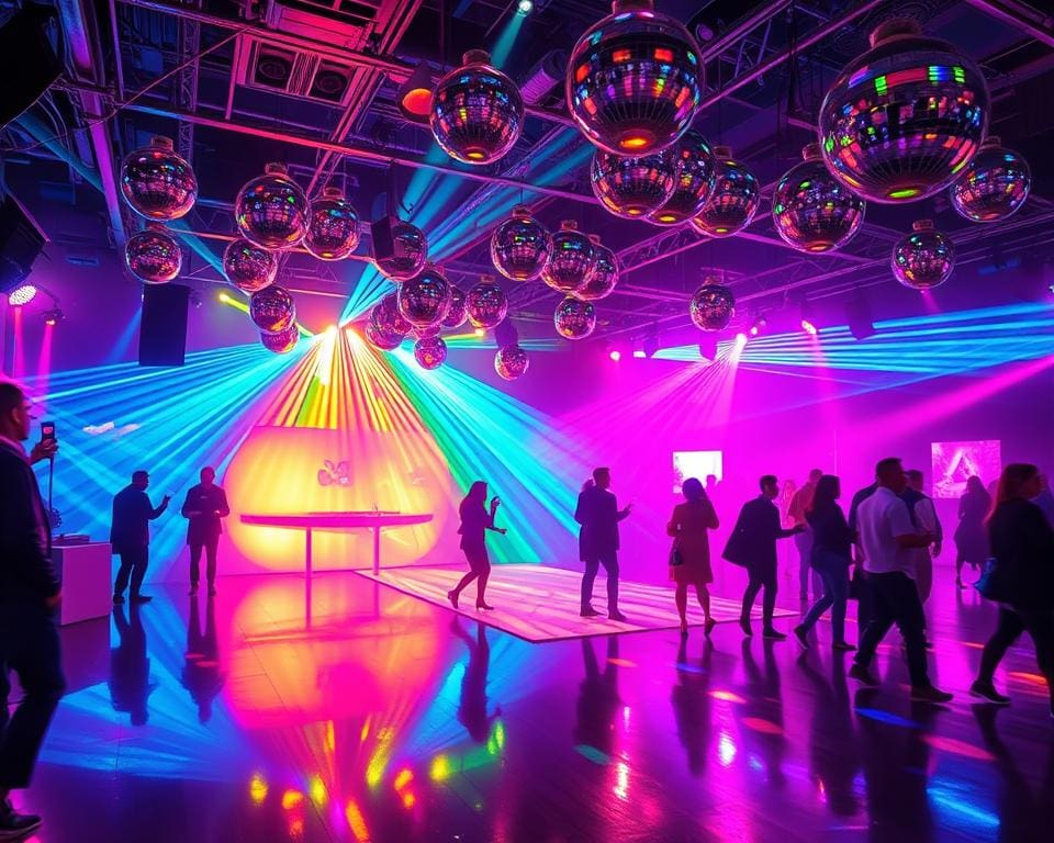 discotheekavond met neonlichten en retro beats