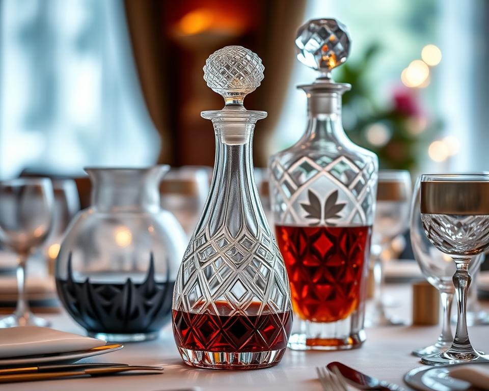 luxe glazen karaffen voor elegante drankjes