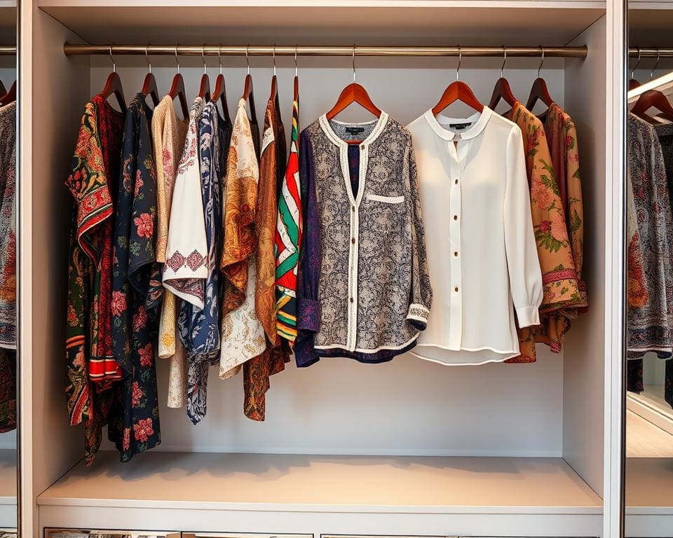 modieuze tops in een garderobe