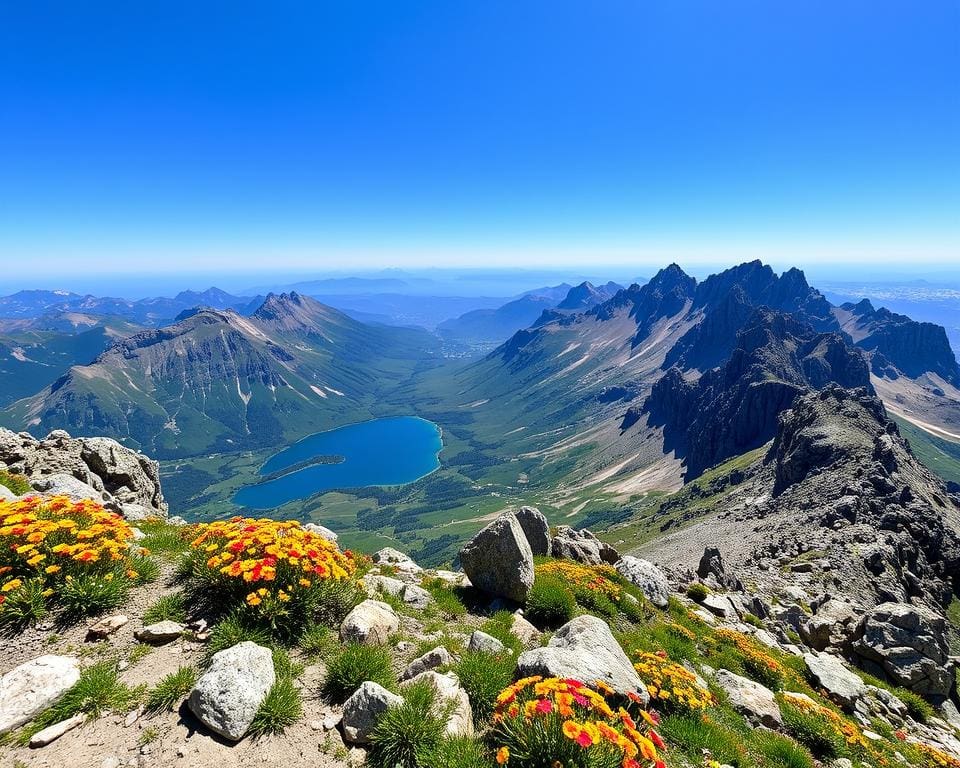 uitzicht tijdens bergbeklimmen in de Pyreneeën