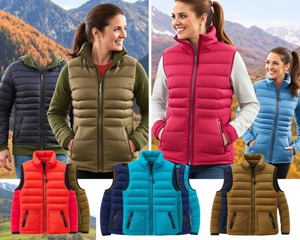 warme donsbodywarmers voor outdoorplezier