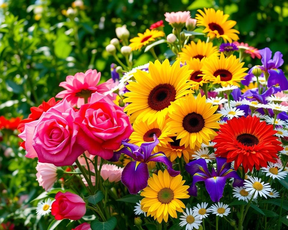 De kunst van het combineren van kleuren in de bloementuin