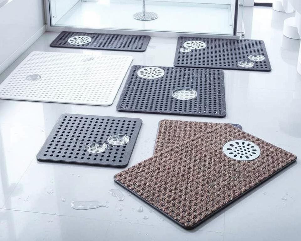 Douchematten met een waterafvoersysteem