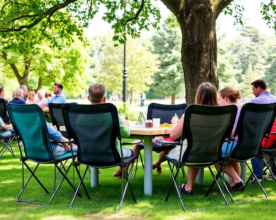 Gebruik van opklapbare stoelen