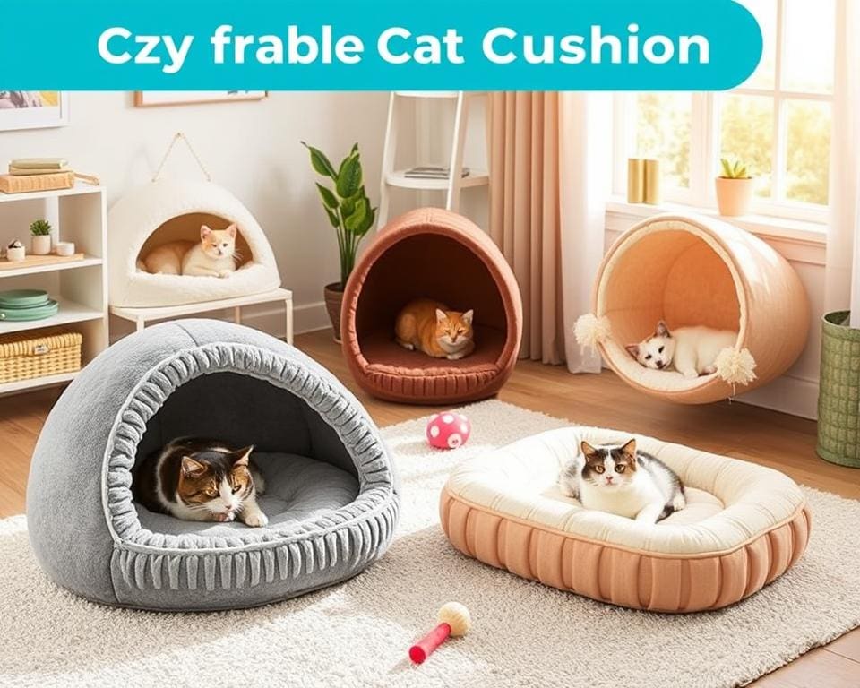 Kattenbedden met een verwijderbaar kussen
