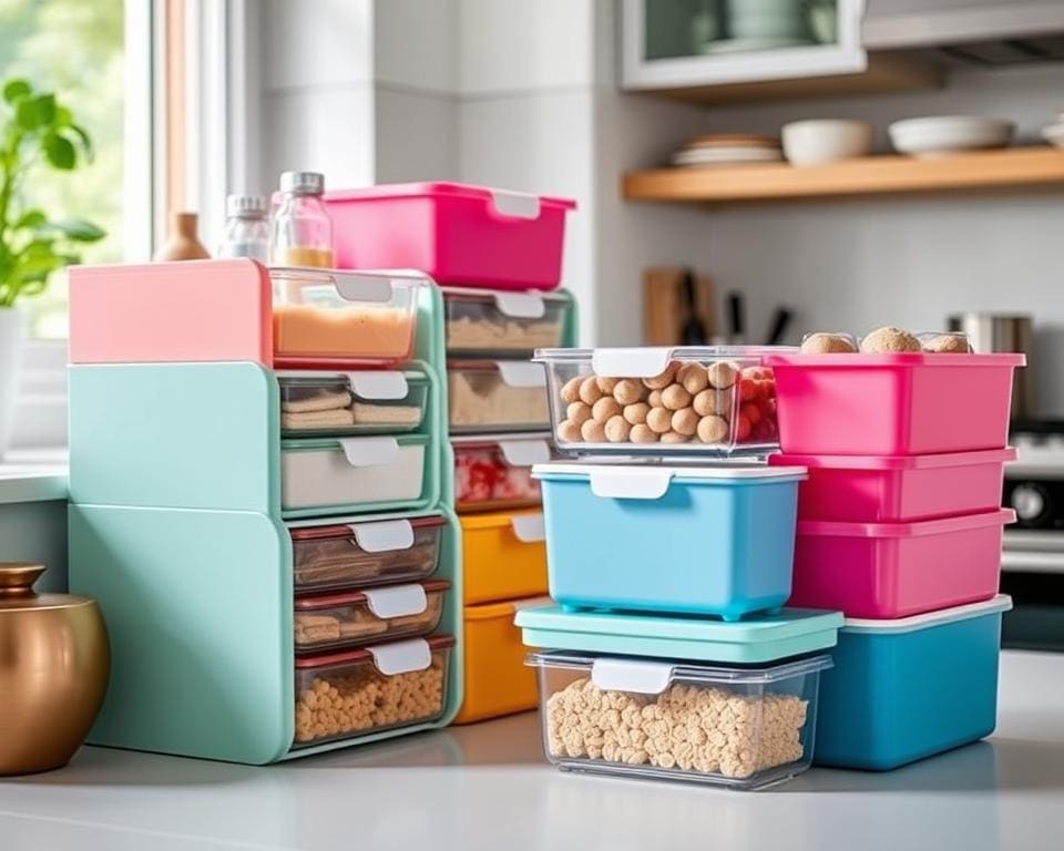 Keukenorganizers met stapelbare vakken