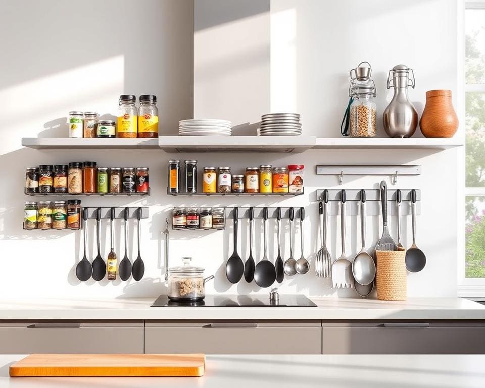Keukenrekjes met magnetische houders