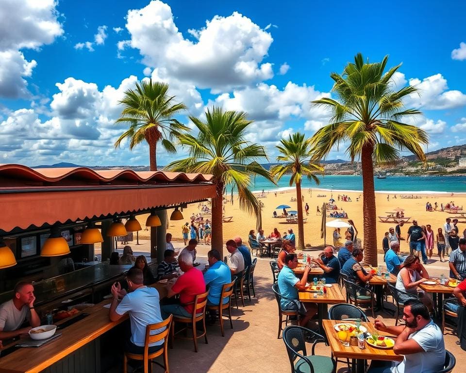 Málaga levendige sfeer tapas stranden