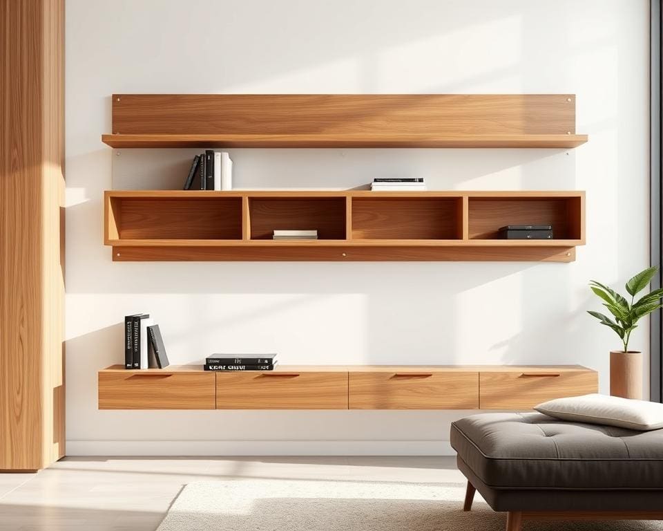 Opvouwbare wandplanken met een minimalistisch design