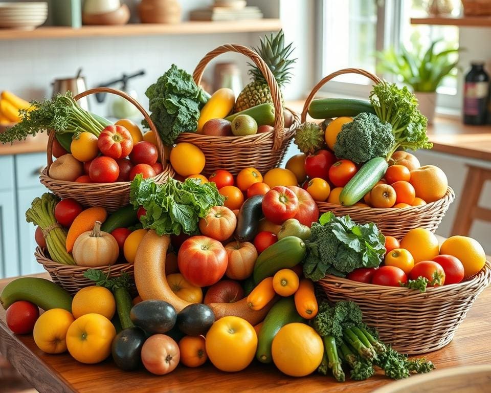Stapelbare manden voor vers fruit en groenten