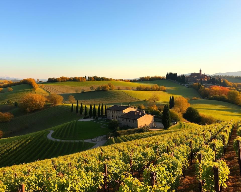 Toscaanse wijngaarden in Siena