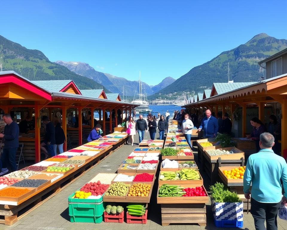 fjorden en markten in Bergen