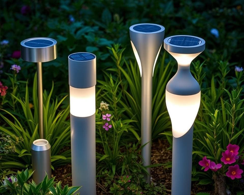 moderne tuinlampen met zonnecellen