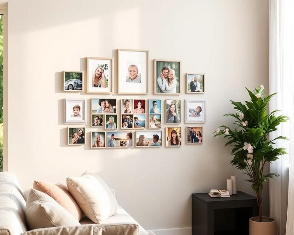 wanddecoratie met een magnetische fotohouder