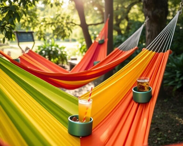 Hangmatten met ingebouwde drinkhouders