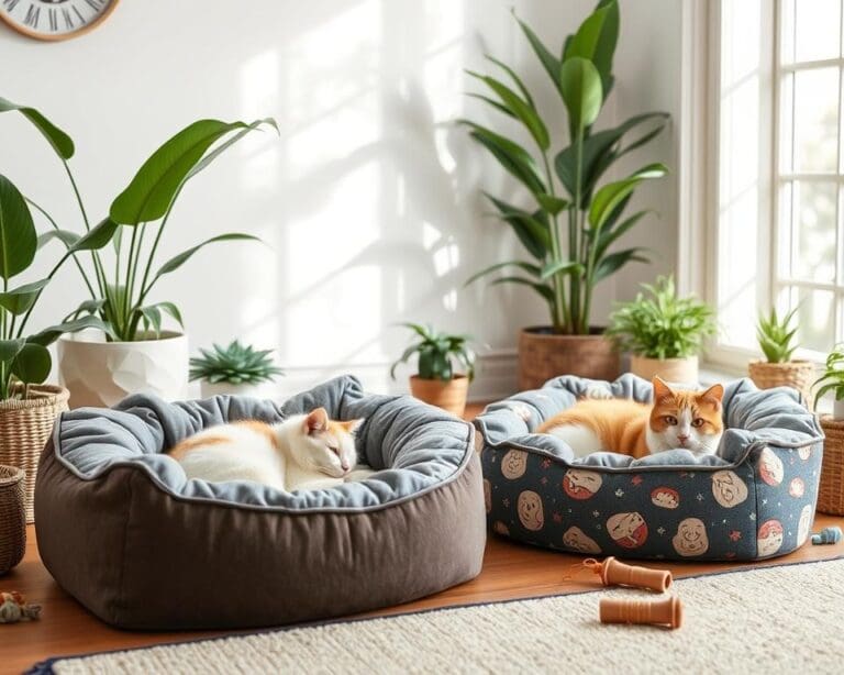 Kattenbedden met verwisselbare hoezen