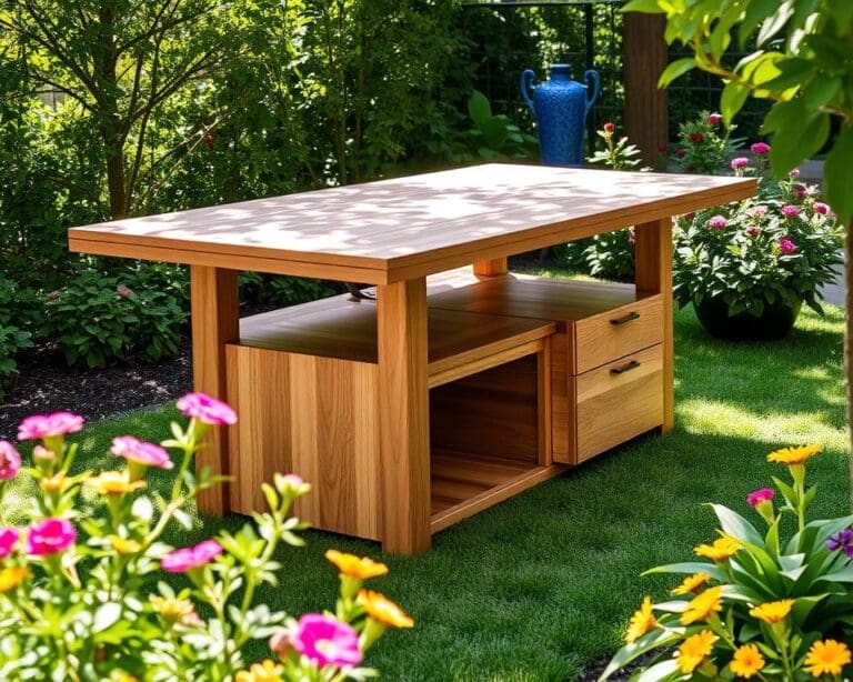 Tuintafels met ingebouwde opbergruimte