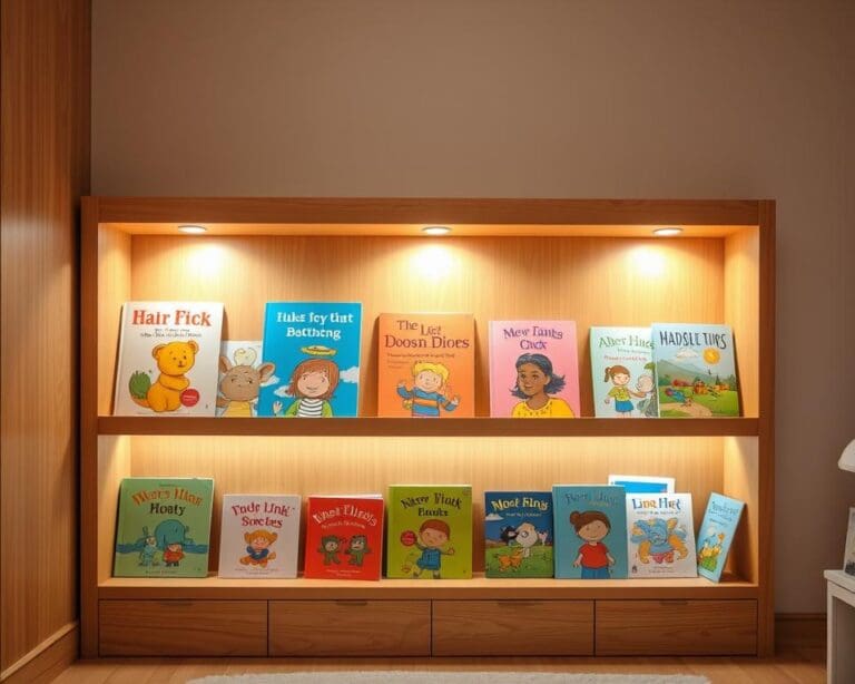 Kinderboekenplanken met een ingebouwde LED-lamp