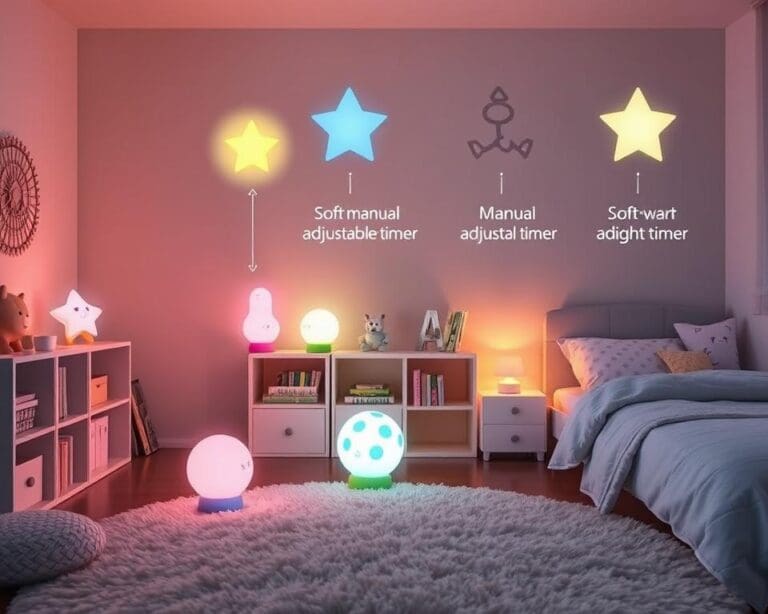 Kinderlampen met een handmatig instelbare timer