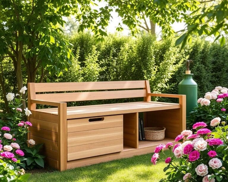 Tuinbanken met een ingebouwd opbergvak