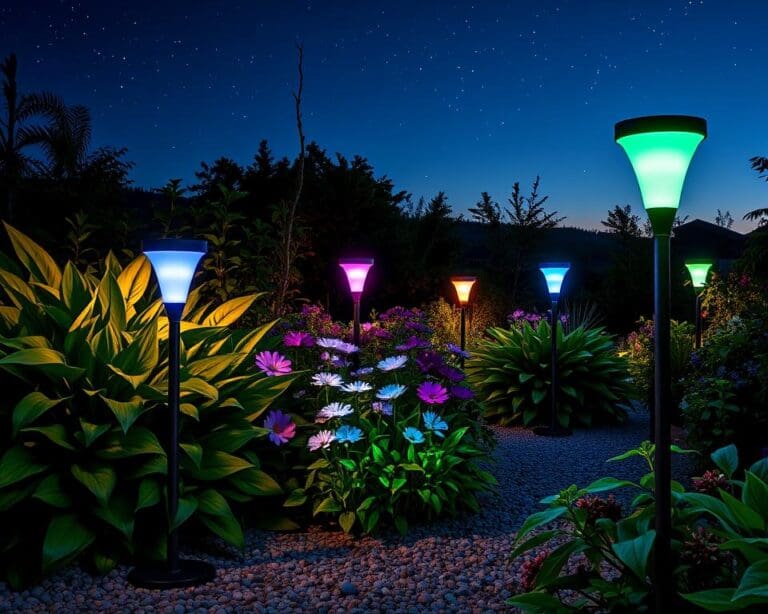 Tuinlampen met aanpasbare kleuren