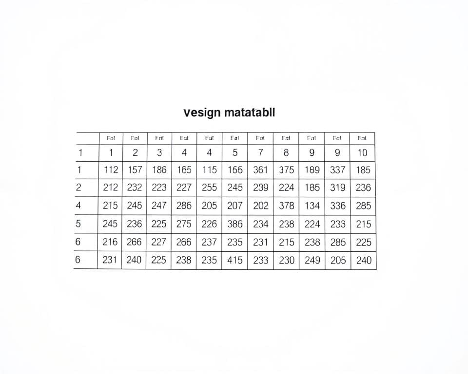 K Design maattabel