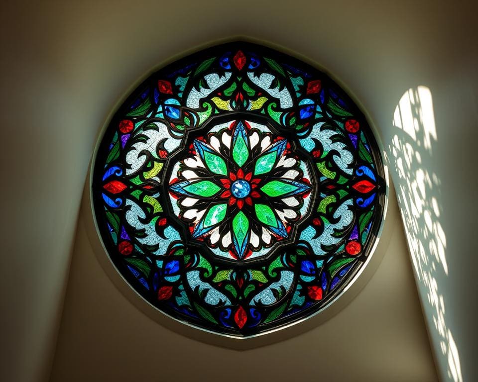 Glas-in-lood raamdecoratie